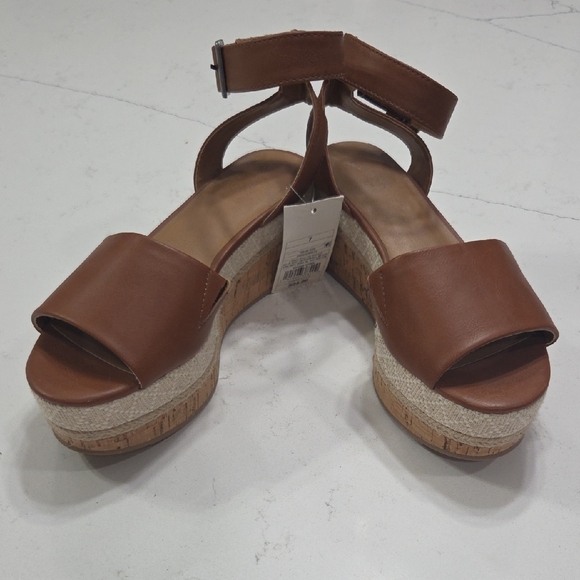 Universal Thread Brown Wedge Sandals Sz 7 New With Tag - Picture 4 of 9